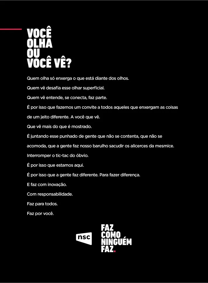 Página do manifesto — Você olha ou você vê?
