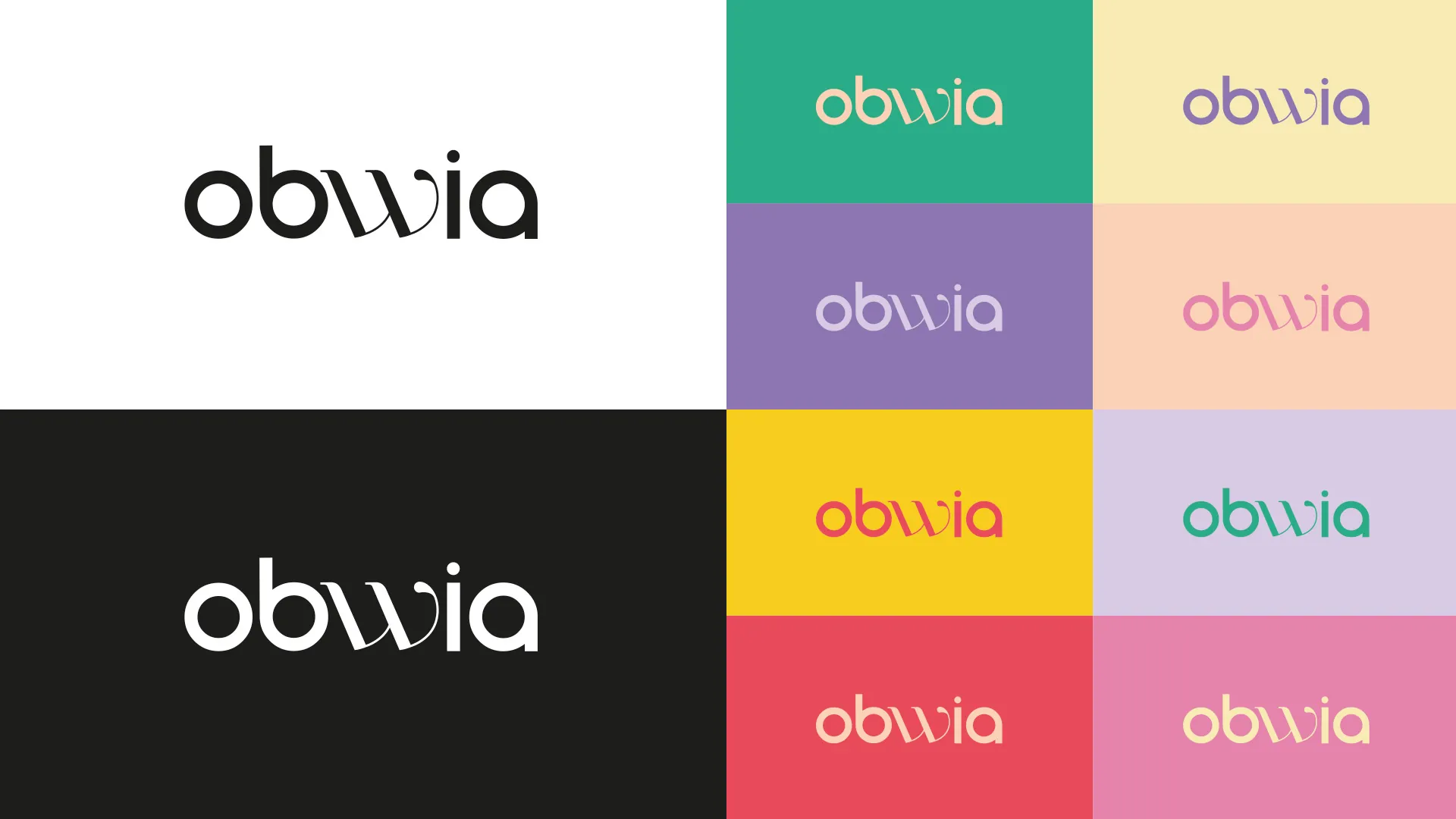 Logotipo da Obwia e suas variações de cor