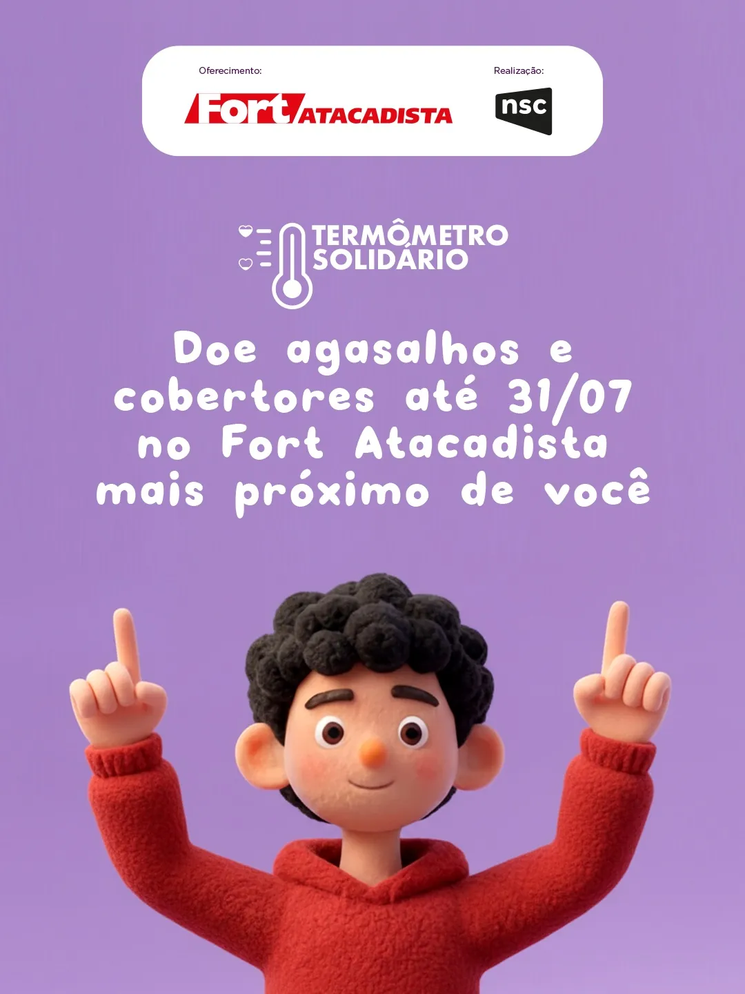 Peça — Doe agasalhos e cobertores até 31/07